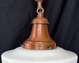 Art Deco 1920’s Copper & Glass Ceiling Light Fixture • Restoration Hardware