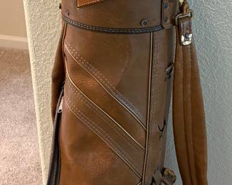 Kenneth Smith Vintage Leather Golf Bag & Clubs