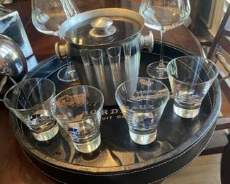 Barware - Blue Bar glasses & Bordeaux Wine Glasses, Ice Bucket. All sold separately