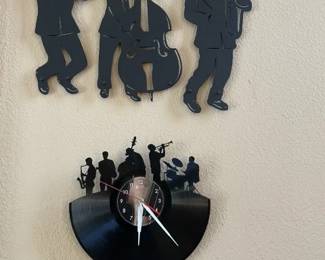 Jazz Players decor and Jazz 'record' clock decor. Sold separately. Jazz players and Jazz record clock.