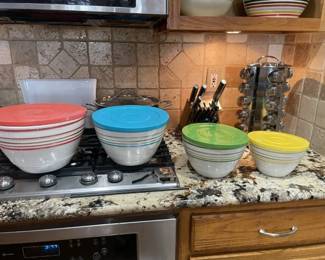 Mixing/Storage Bowl w/ lids set of 4. Not ceramic.