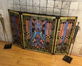 Fireplace Screen - 45 x 28" . One missing circle red circle on right corner, center section.