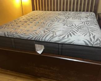 King Size Bed. Shown with 2021 Mattress, excellent condition.