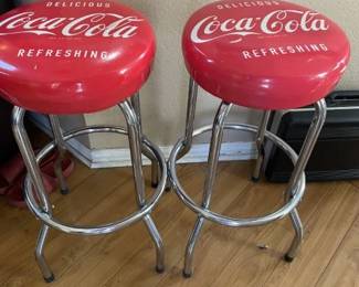 Coca-Cola Bar Stools. Seat covers need minor repairs
