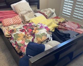 King and Queen size Bedding sets.