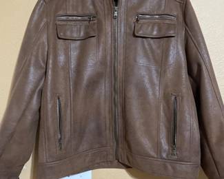 Brown Leather Men's Jacket - Size L