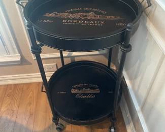 Serving Cart - 2 removable trays - "Bordeaux" & "Chablis"