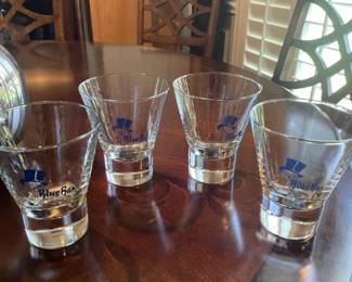 Set of 4 "Blue Bar" glasses