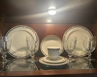Mikasa Fine China, 2 - Service for 4 (1 Dinner Plate chipped); Stemware sold separately