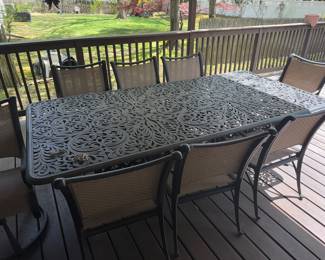 Very large outdoor table great for serious parties!!