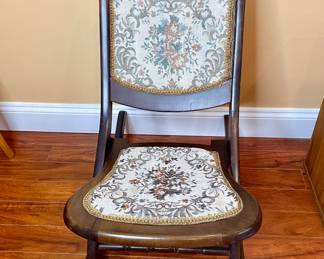 Victorian era antique tapestry rocking chair