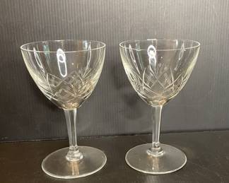 Cut glass wine glasses