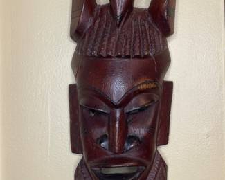 Carved wood tribal mask