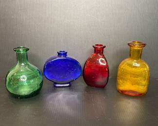 Colored glass bud vases