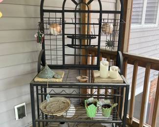 Bakers rack & outdoor decor