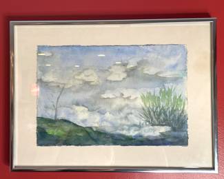 Landscape watercolor signed Kathryn