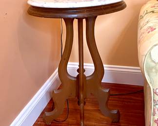 Antique Victorian style marble top accent table