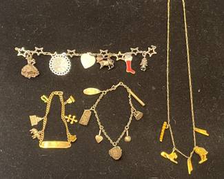 Vintage charm bracelets & necklace