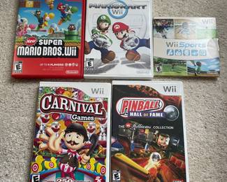 Wii games: Mario Kart, sports, Carnival games