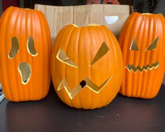 Carved pumpkin decor