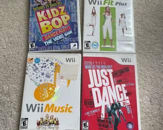 Wii games: Music, Just Dance, Kidz Bop, Fit Plus