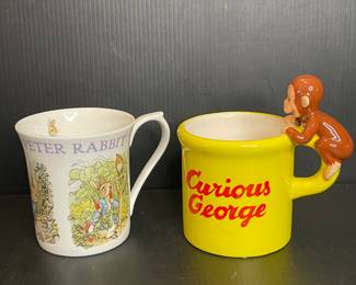 Peter Rabbit & Curious George mugs