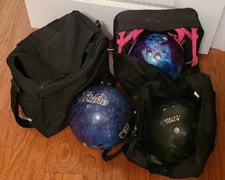 Bowling balls with bags