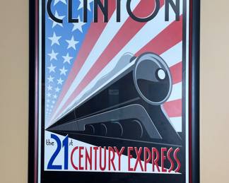 President Bill Clinton "21st Century Express” framed poster
