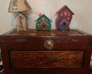 Vintage Carved Wooden Chest