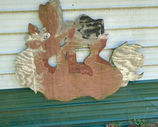 Outdoor wood sign