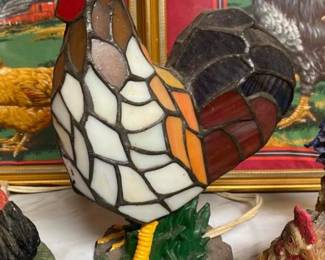 Rooster Stained Glass Lamp