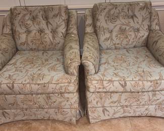Custom Upholstered Club Chairs with Matching King Size Bedding