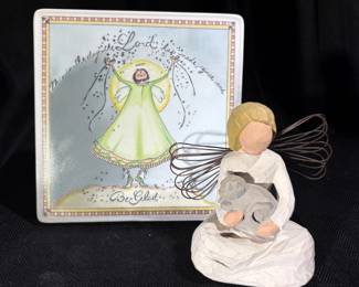 Pure of Heart “This Is The Day” Decorative Tile and Willow Tree Angel