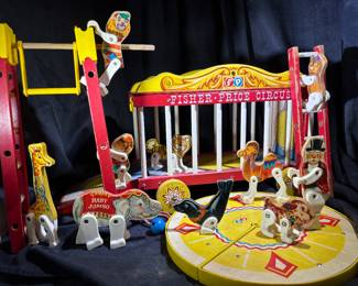 1960s Fisher Price Wooden Circus Wagon
