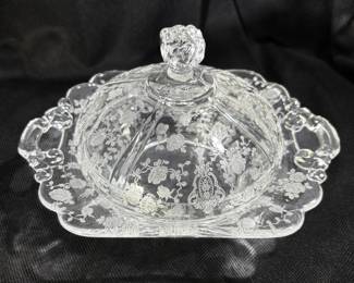 covered butter dishes and serving bowls,