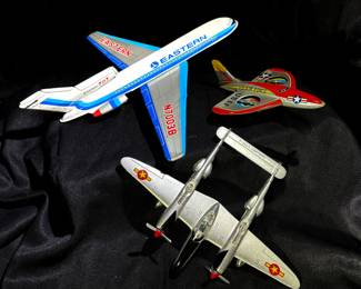 Vintage Toy Airplanes Including A Tin Eastern Boeing 727