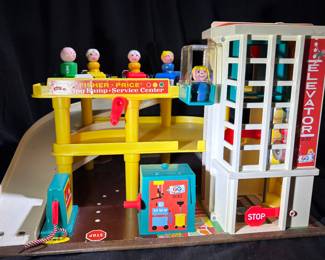 Vintage Fisher Price Parking Ramp Service Center