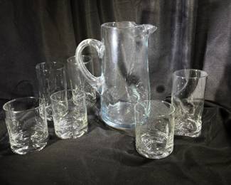 Clear Glass Pitcher and Glasses