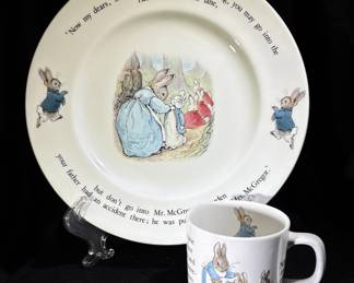 Beatrix Potter Wedgewood Child’s Plate and Cup