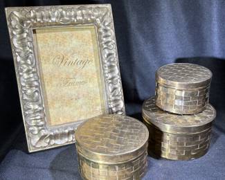Brass Woven Nesting Boxes from the Grimes Design Studio
