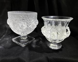 Classic Lalique Crystal Elisabeth and Dampierre Vases