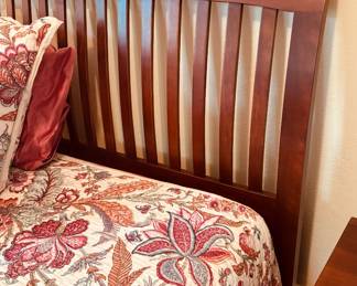 Queen size slatted sleigh style bed (detail)...