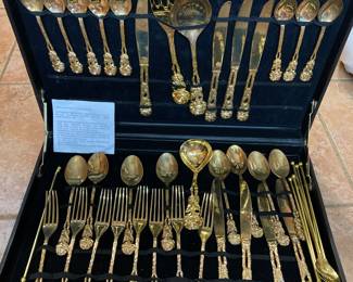 Gold plated silverwear