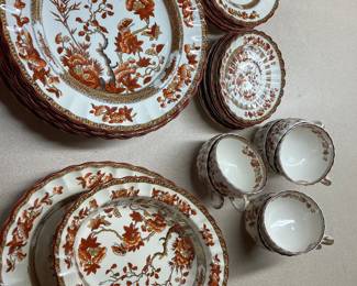 Copeland and England Spode India Tree. 8 place setting plus serving platter and serving bowl