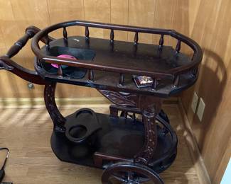 Cherry Wood Bar Cart