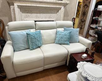 Natucci white leather sofa