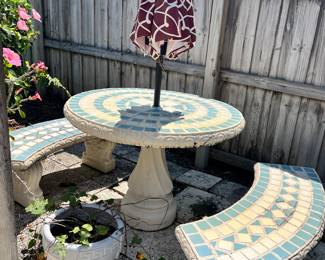 Concrete patio set