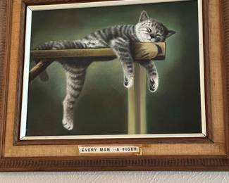 Vintage Cat hanging on