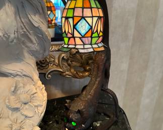 Wicked green eyed cat lamp