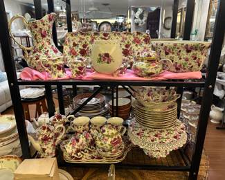 Tea rose pattern dishes